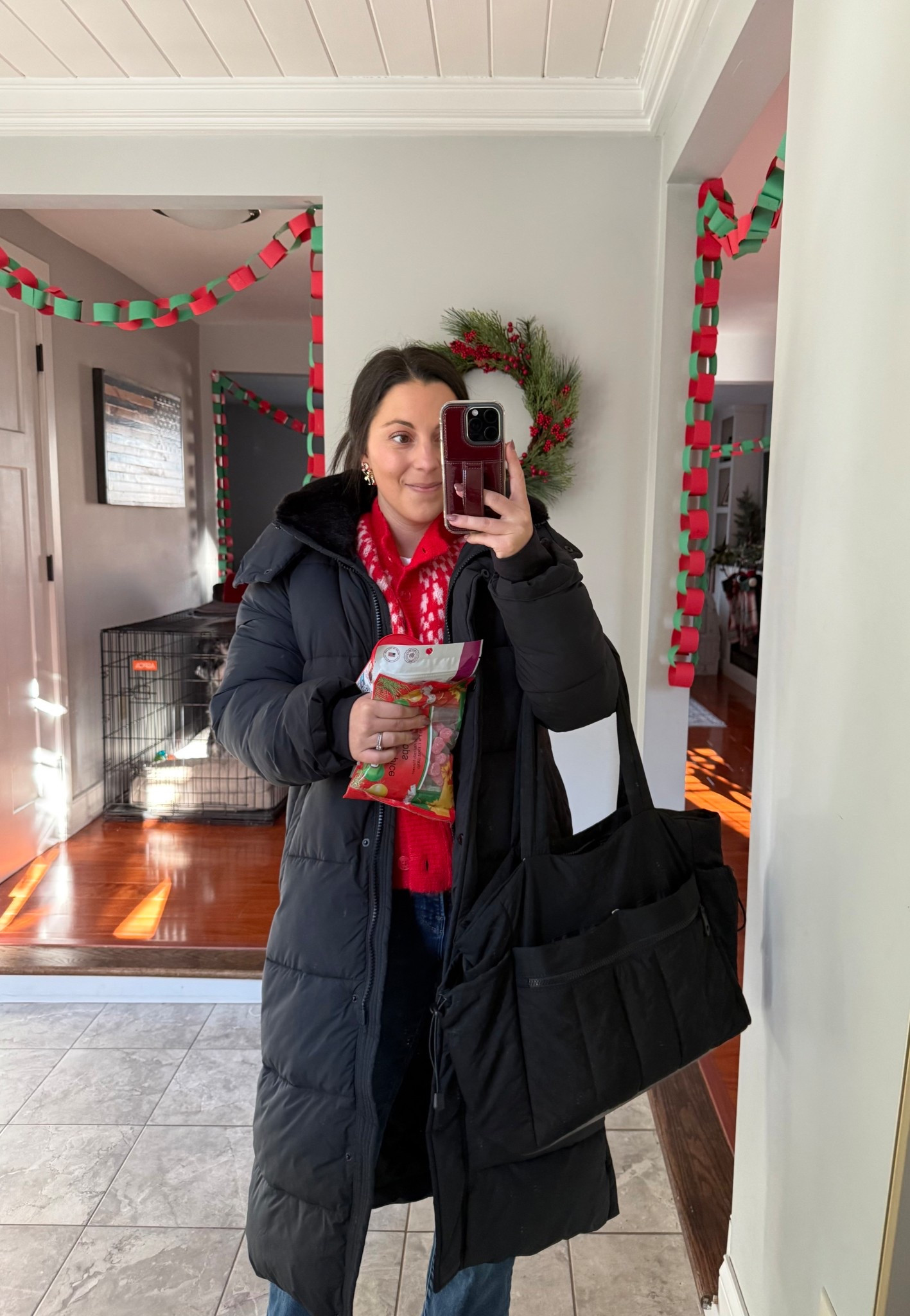 Festive ootd - size xs cardigan, size xs petite puffer coat

Holiday sweater, Christmas sweater, winter sweater, Christmas cardigan, holiday outfit, Fairisle sweater, winter coat, long puffer coat, jackets 

#LTKHoliday #LTKSeasonal #LTKPetite