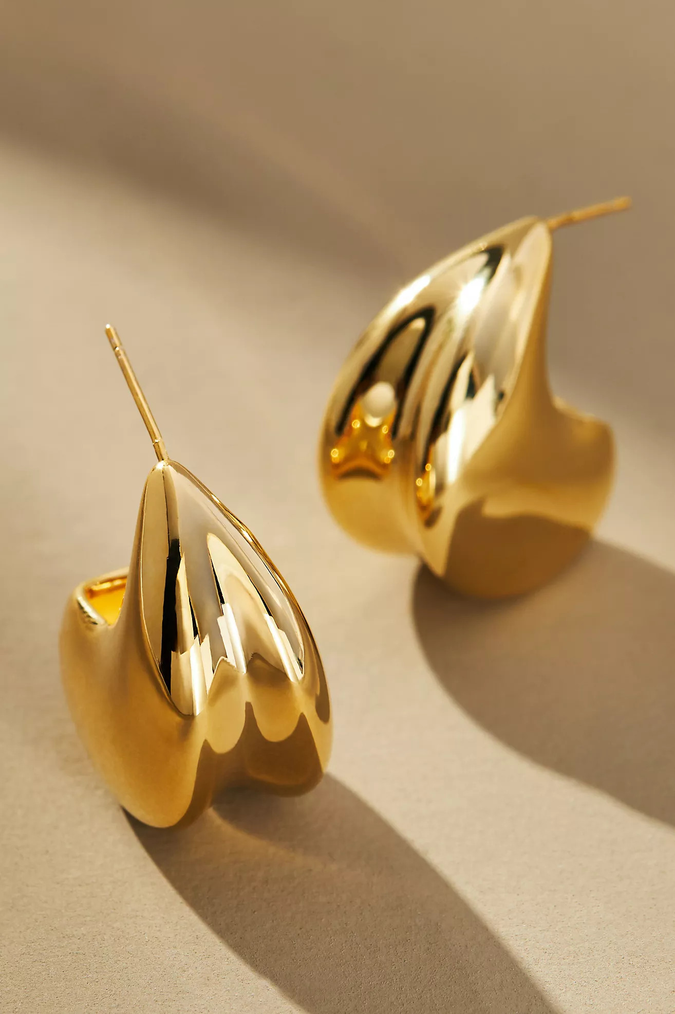 Wide Moon Huggie Earrings | Anthropologie (US)