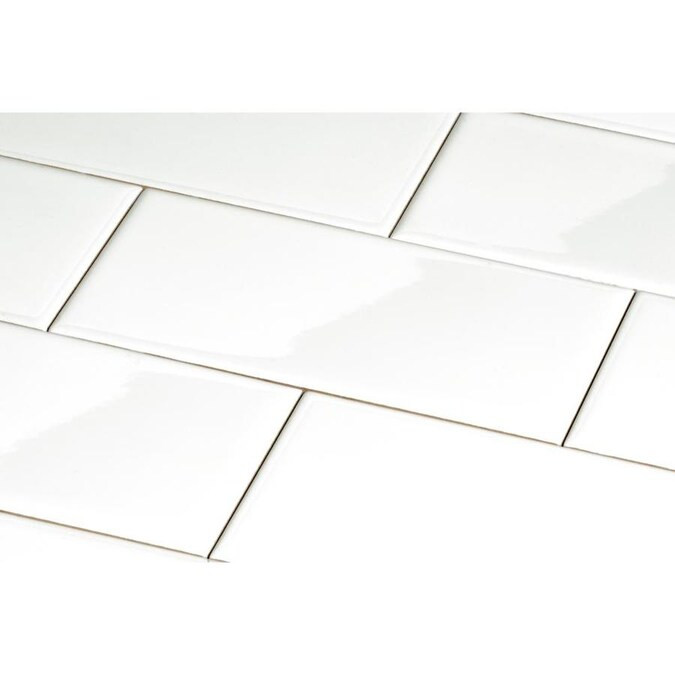 Giorbello 3x6 Ceramic Subway Tiles 86-Pack White 3-in x 6-in Polished Ceramic Subway Wall Tile Lo... | Lowe's