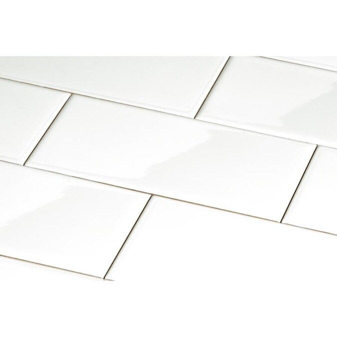 Giorbello 3x6 Ceramic Subway Tiles 86-Pack White 3-in x 6-in Polished Ceramic Subway Wall Tile Lo... | Lowe's