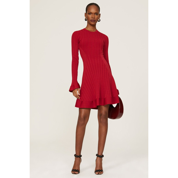 Esteban Cortazar Collective Red Bell Sleeve Dress red | Rent the Runway