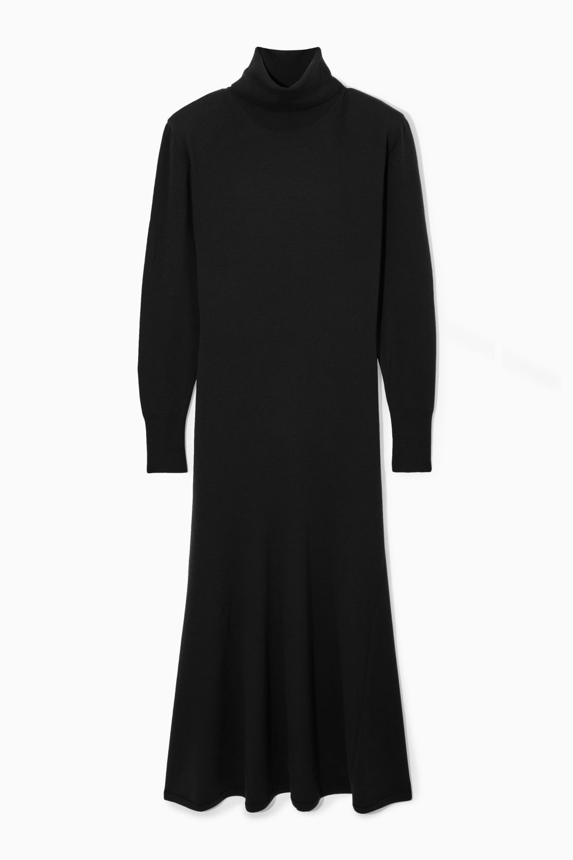 POWER-SHOULDER MERINO WOOL MAXI DRESS - BLACK - Dresses - COS | COS (US)