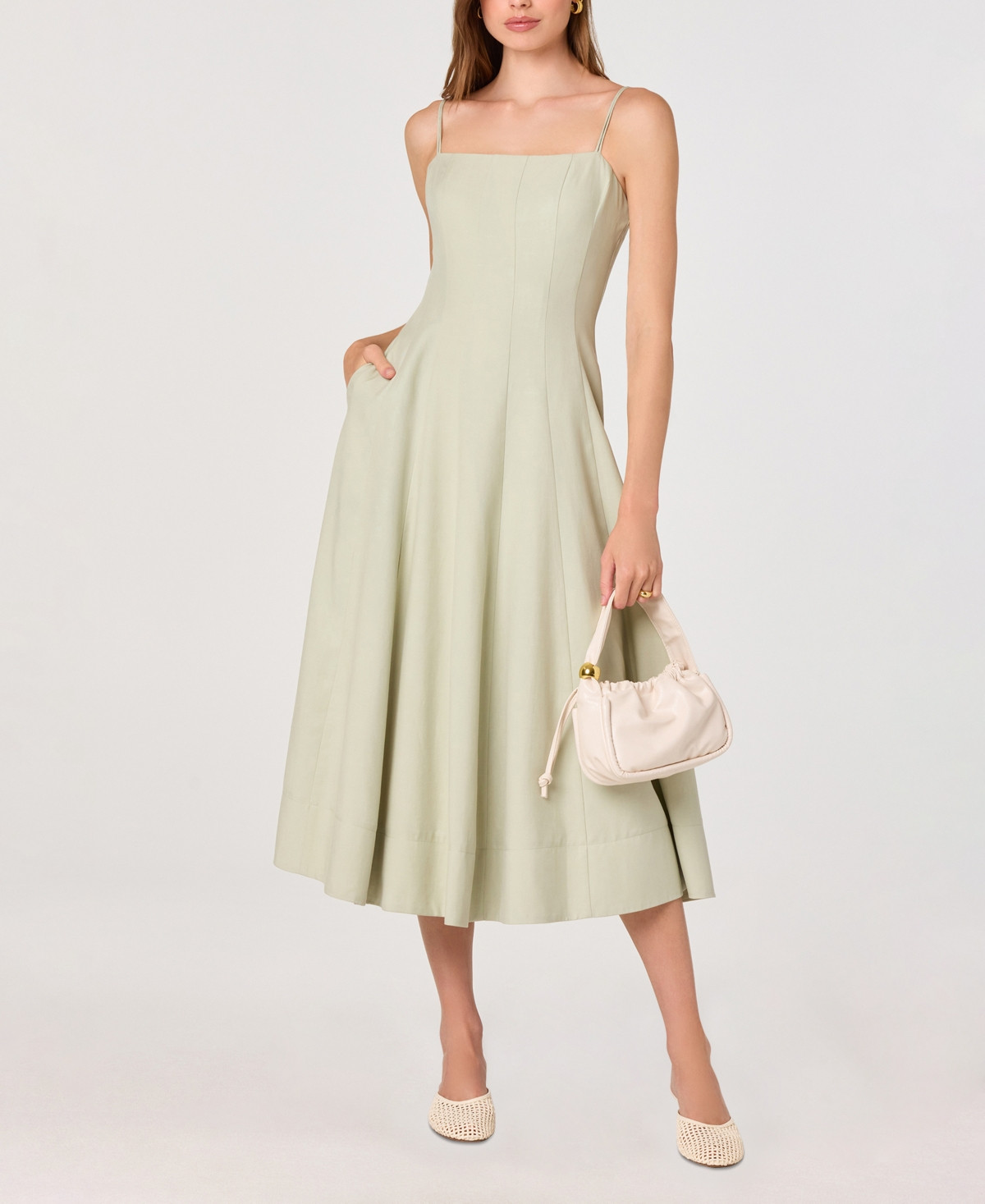 Astr the Label Women's Trisha Sleeveless Square Neck Dress - Pistashio | Macy's