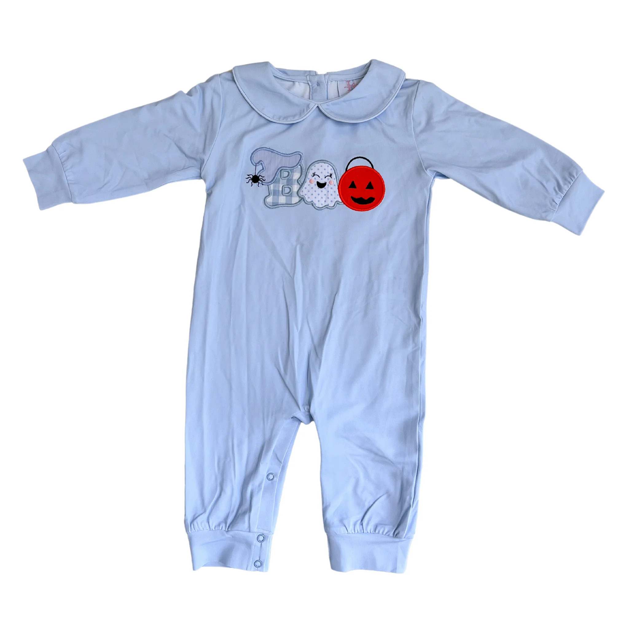 Boo Cute Blue Boy Romper | Lillie & Lilah