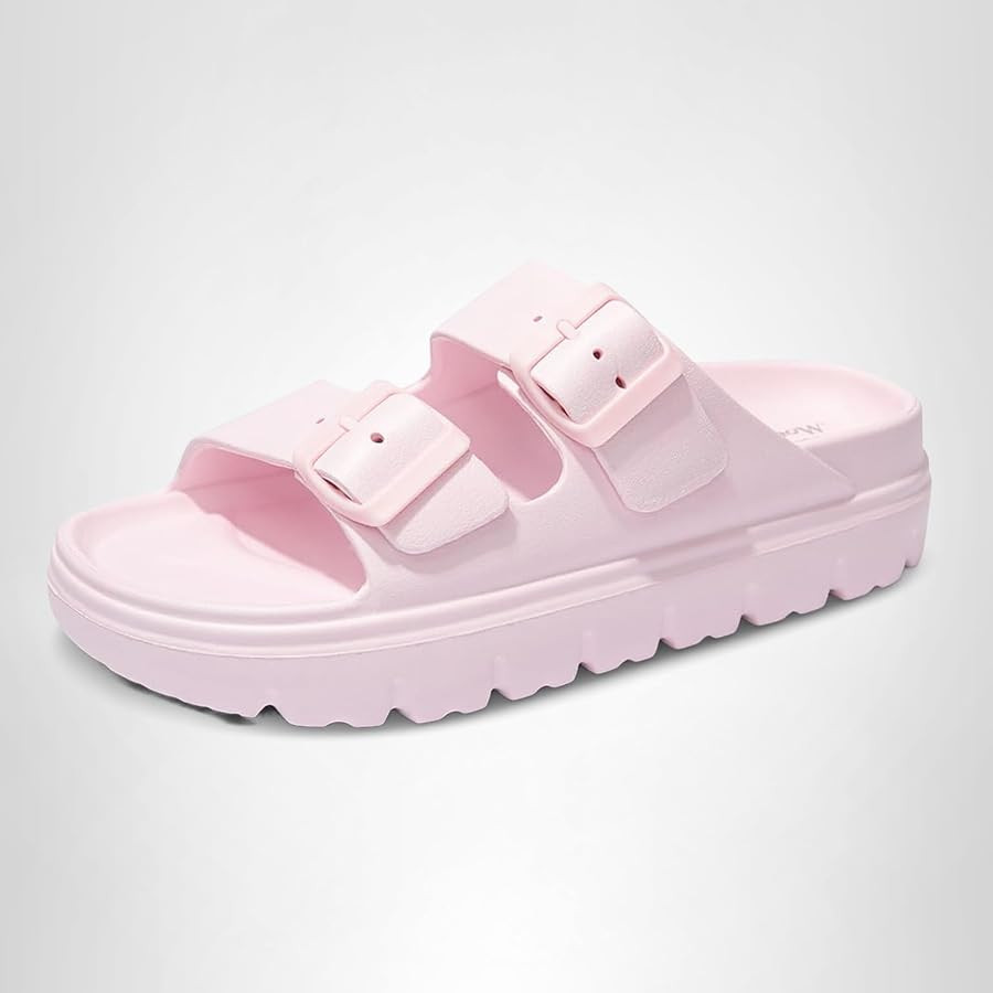 FUNKYMONKEY Women's Comfort Slides with Arch Support, Non-Slip Lightweight Foam Slip-on Flat Beac... | Amazon (US)