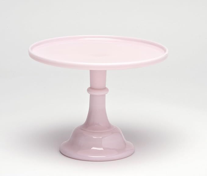 9" Pink Milk Glass Cake Stand Plate Bakers Quality Made in Ohio | Amazon (US)