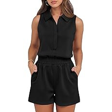 ANRABESS Romper for Womens 2026 Summer Dressy Casual Sleeveless V Neck One Piece Short Jumpsuit L... | Amazon (US)