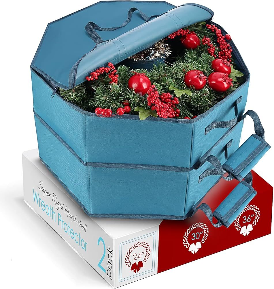 Hearth & Harbor Container-Hard Shell Christmas Bag with Interior Pockets, Dual Zipper and Handles... | Amazon (US)
