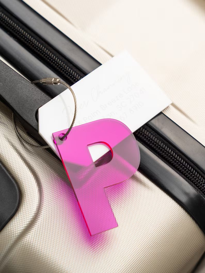 Initial Letter Keychain Acrylic Alphabet Keychain Luggage Tags - Etsy | Etsy (US)