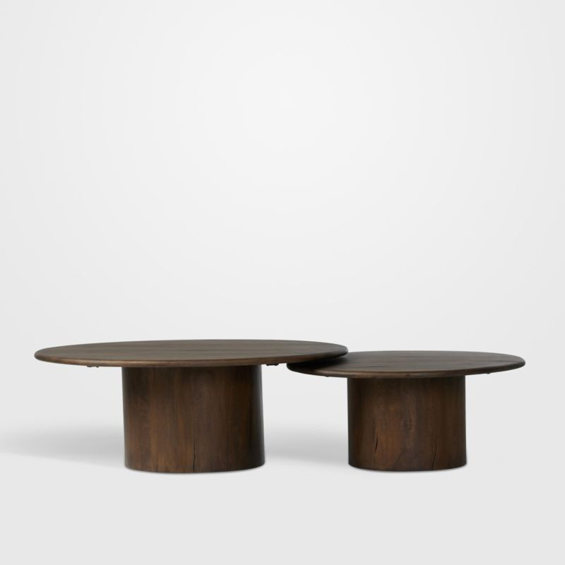 Stuart Aged Belgium Bleach Wood Nesting Round Coffee Tables | Crate & Barrel | Crate & Barrel