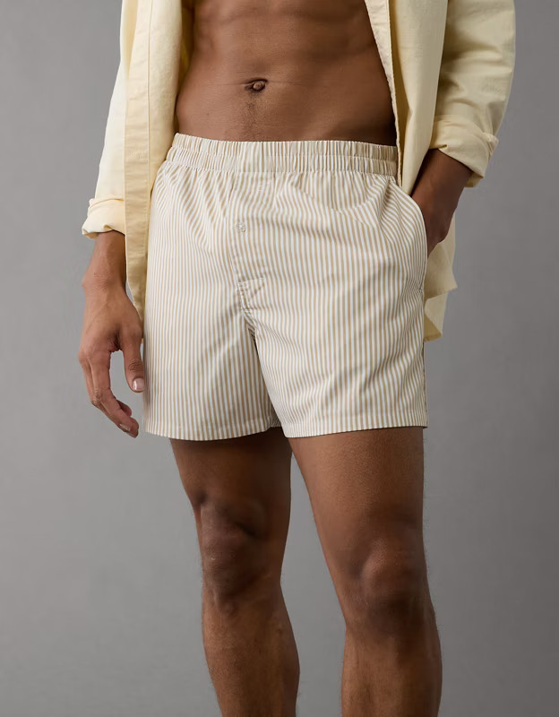 AEO Men's Striped Poplin Pocket Boxer Short | American Eagle Outfitters (US & CA)