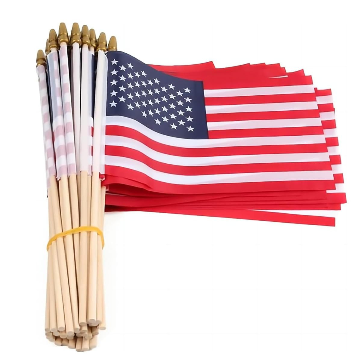 12 Pack Small American Flags on Stick 5x8 Inch/Mini US Flags/American Hand Held Stick Flags Spear... | Amazon (US)