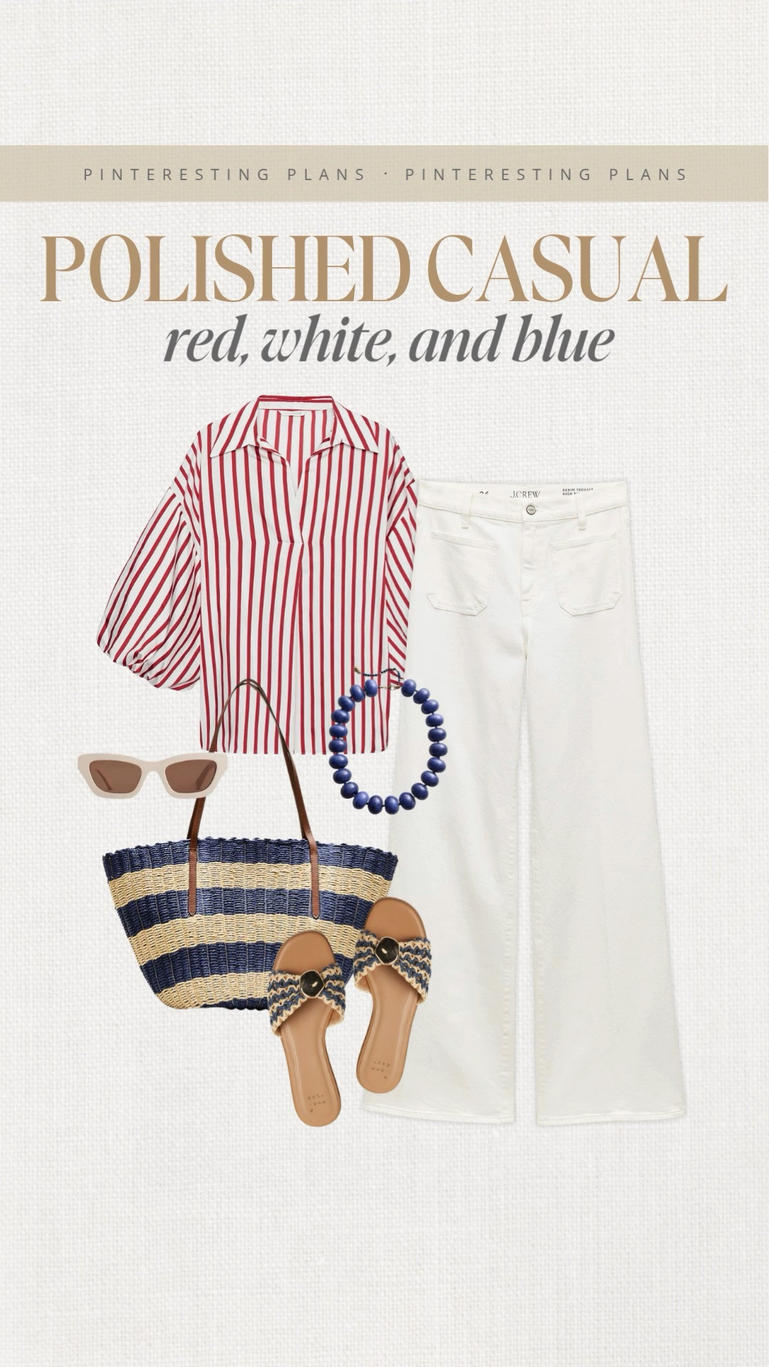 Polished casual red white and blue 🙌🏻🙌🏻

#LTKdayinmylife #LTKSeasonal #LTKTravel