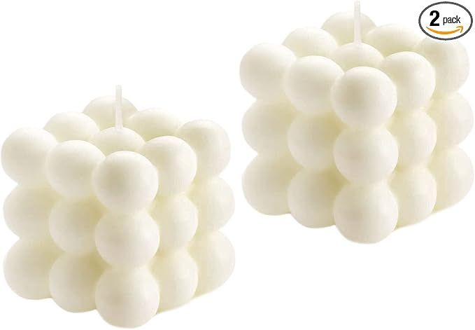 2PCS Bubble Candles Vanilla Scented Aesthetic Cube Candle, Floating Shelves Cool Shaped Candles, ... | Amazon (US)