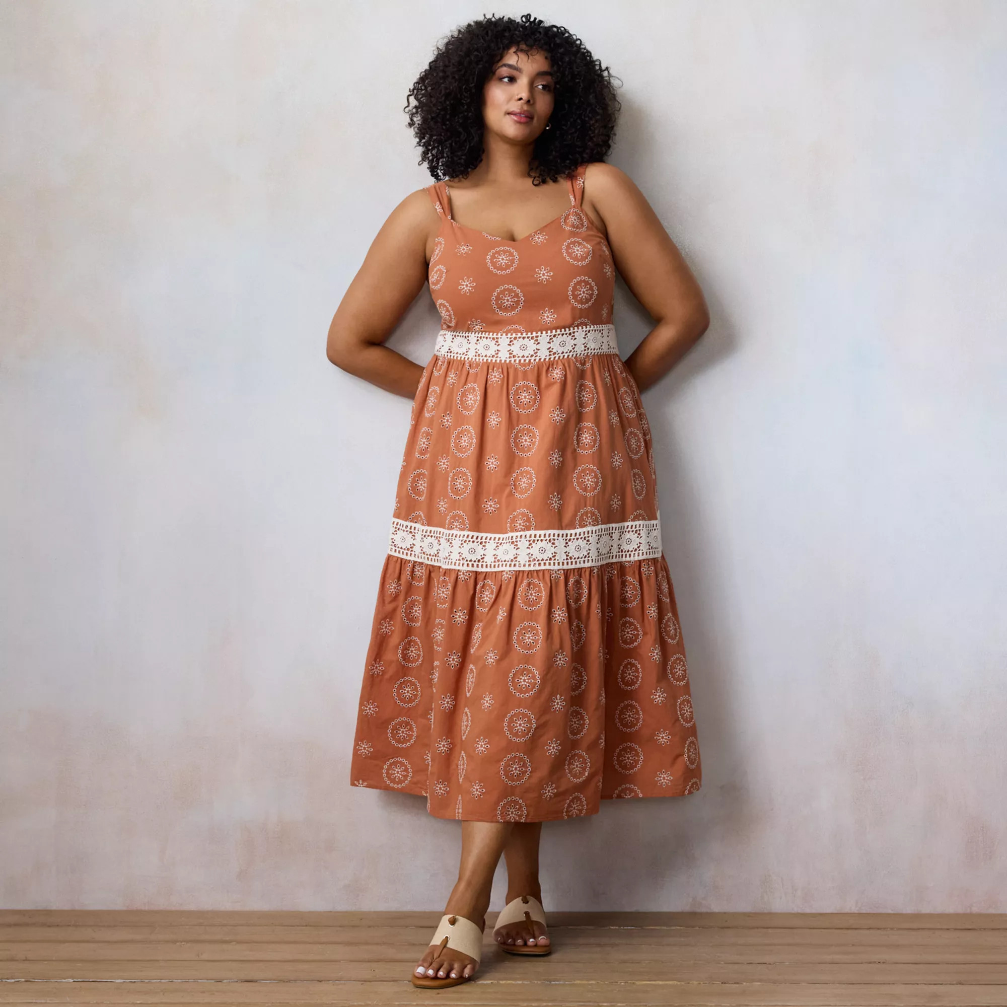 Plus Size LC Lauren Conrad Crochet Trim Maxi Dress | Kohl's