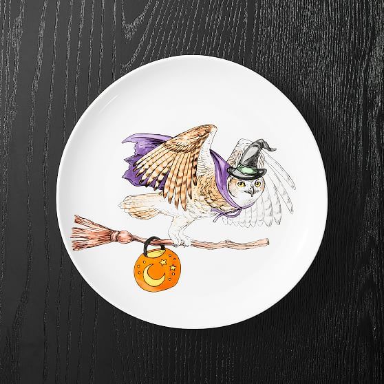 Dapper Animals Halloween Plate, Owl Witch | West Elm (US)