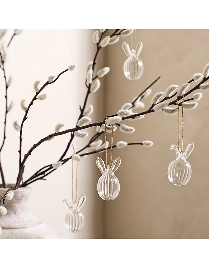 Ribbed Glass Egg Bunny Decorations – Set of 4 | Home Decor | The White Company | The White Company US