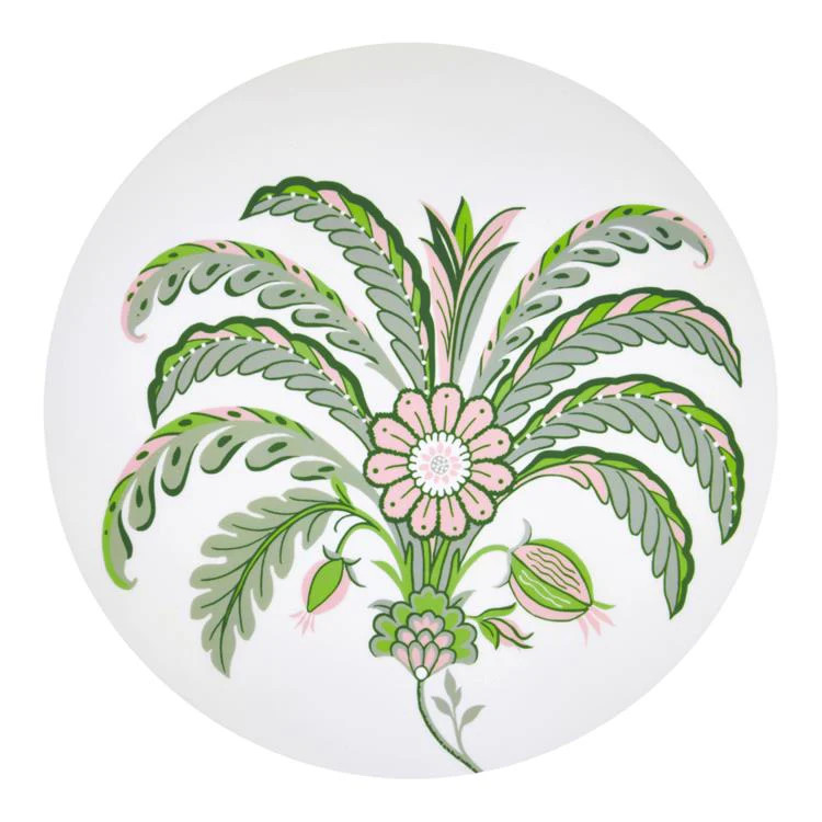 Green & White Placemats | Lacquered Green Placemats | Set of 4 | Addison Ross US