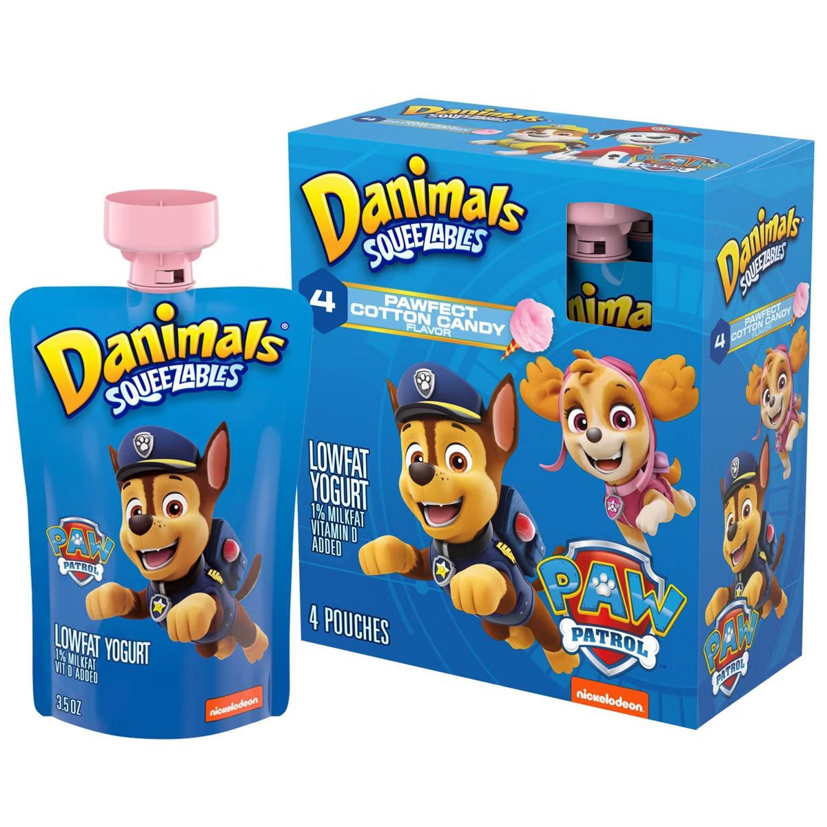 Danimals Cotton Candy Kids' Squeezable Yogurt - 4ct/3.5oz Pouches | Target