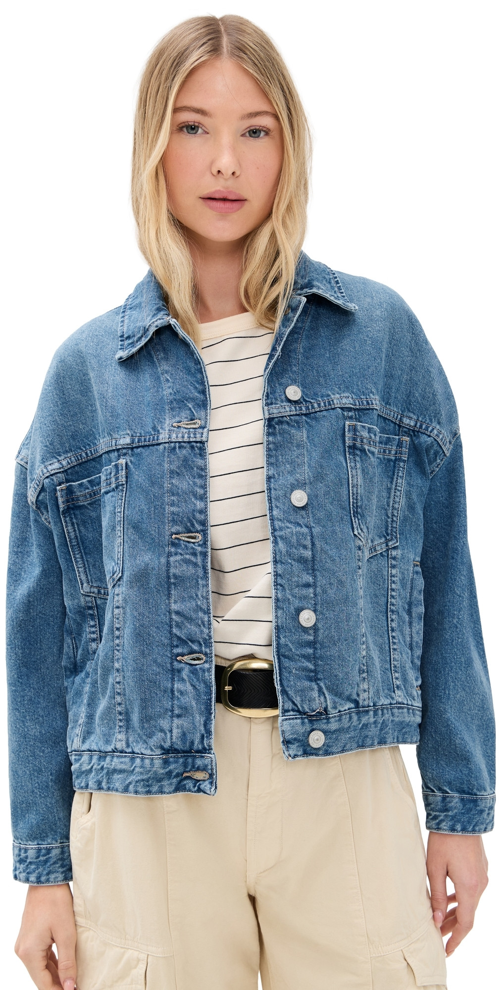 Free People Opal Denim Jacket Cowboy L | Shopbop