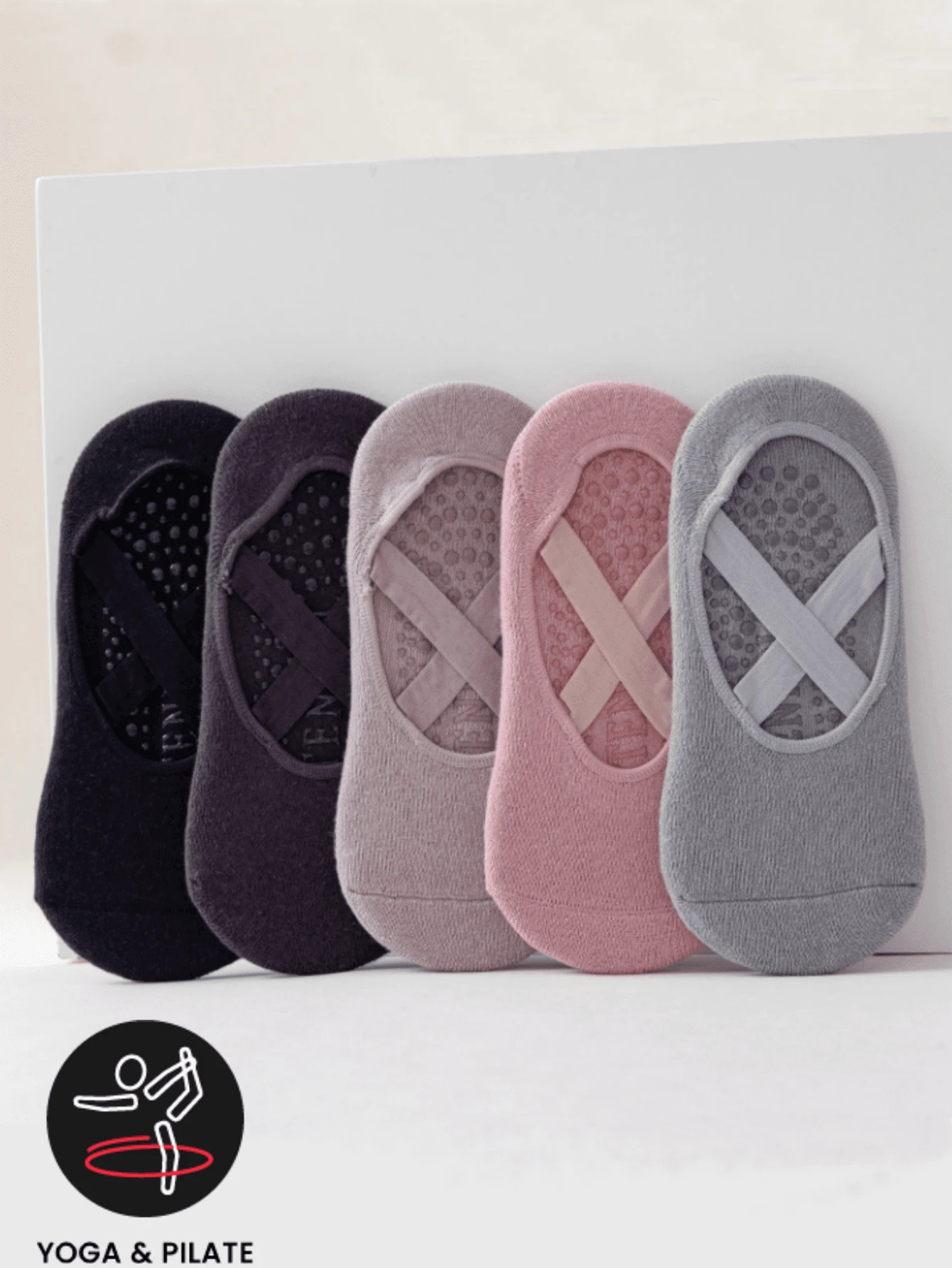 Sports Outdoor 1 Pair Of Pilates Yoga Socks For Women, Silicone Non-Slip Solid Color Indoor Floor... | SHEIN