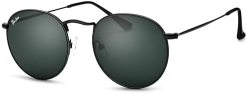 Pro Acme Round Sunglasses Glass Lens Metal Frame Retro Circle Sun Glasses for Women Men | Amazon (US)