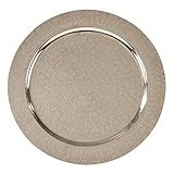 SARO LIFESTYLE CH945.S13R Ongles Collection Hammered Style Charger Plates (Set of 4), 13", Silver | Amazon (US)