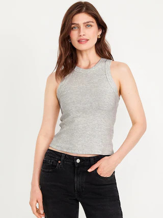 Snug Rib-Knit Crop Tank Top | Old Navy (US)