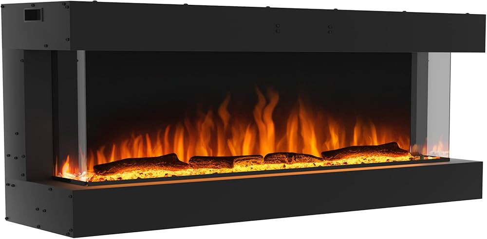 Valuxhome 3-Sided Electric Fireplace, 42 Inch Recessed and Wall Mounted Fireplaces, Built-in Fire... | Amazon (US)