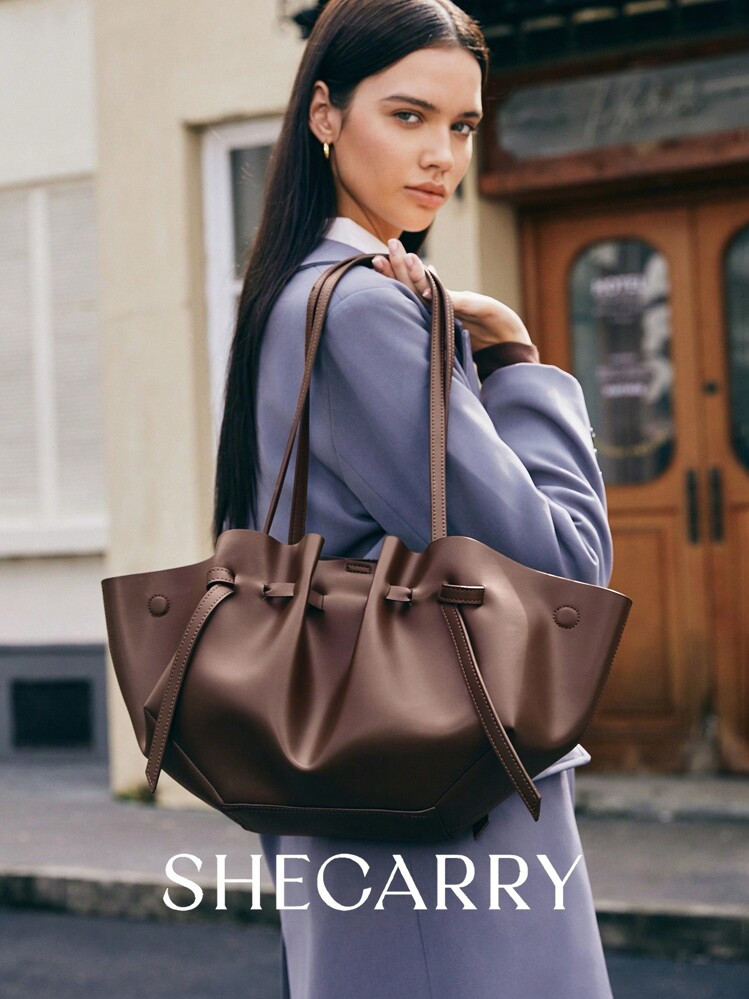 SHECARRY Große Kapazität Damen Schultertasche Einfarbig für den Arbeitsweg | SHEIN