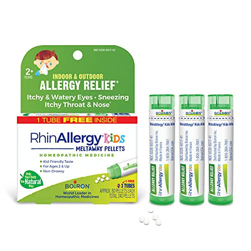 Boiron RhinAllergy Kids Pellets for Relief from Allergy Symptoms of Sneezing, Runny Nose, and Itchy Eyes or Throat - 3 Count (240 Pellets) | Amazon (US)