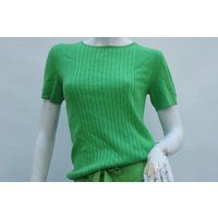 Vintage 70S Apple Green Sweater Top Linea By Lois Dellolio | Etsy (US)