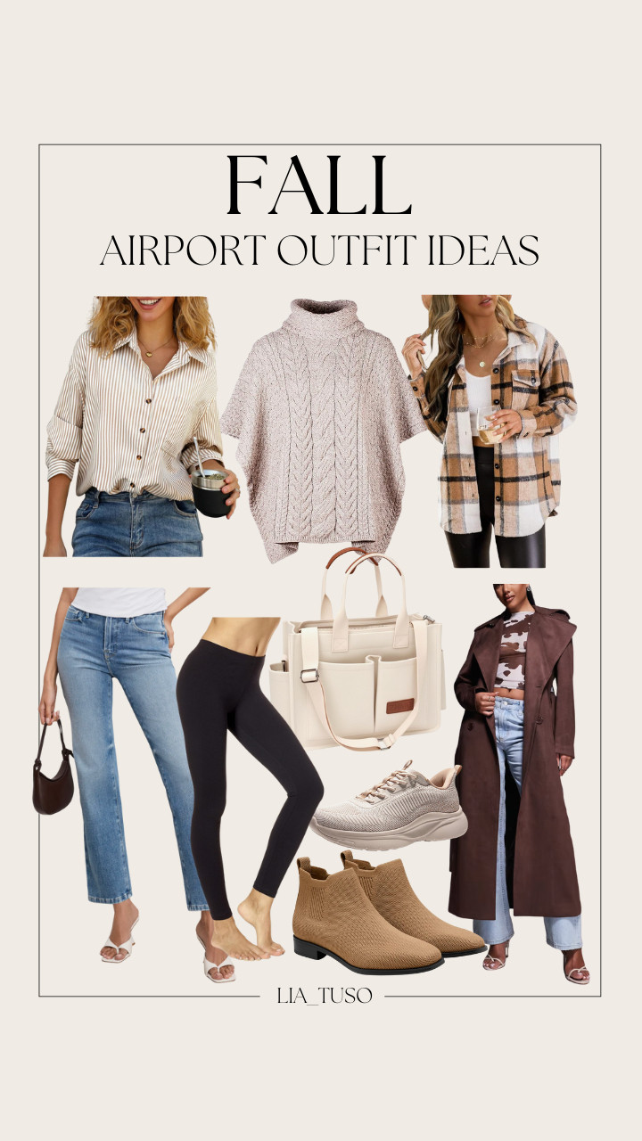 Fall Airport Outfit Ideas || Women's Ankle Boots || Good Legs Soft-Tech High Waist Ankle Straight Leg Jeans || Bardot Kira faux suede trench coat || Womens Striped Button Down Shirt || Women's Cotton Legging || Women's Slip on Walking Shoes  || Supersoft Merino Wool Poncho with Cowl Neck || Tote Bag for Women || Womens Flannel Shacket Casual Jacket Plaid 

#FallAirportOutfits #FallOutfits #AirportOutfits 

 #LTKSeasonal #LTKStyleTip #LTKTravel
