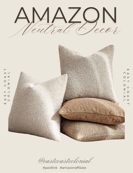Neutral decor. Pillow covers. Boucle. 

#LTKfindsunder50 #LTKhome #LTKsalealert