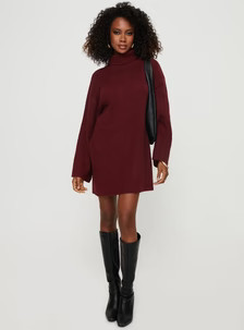 Sonelle Knit Mini Dress Burgundy | Princess Polly US