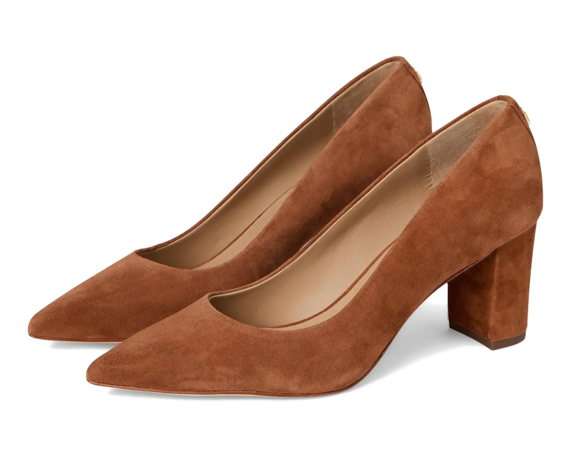 Lanette Suede Block-Heel Pumps | Zappos