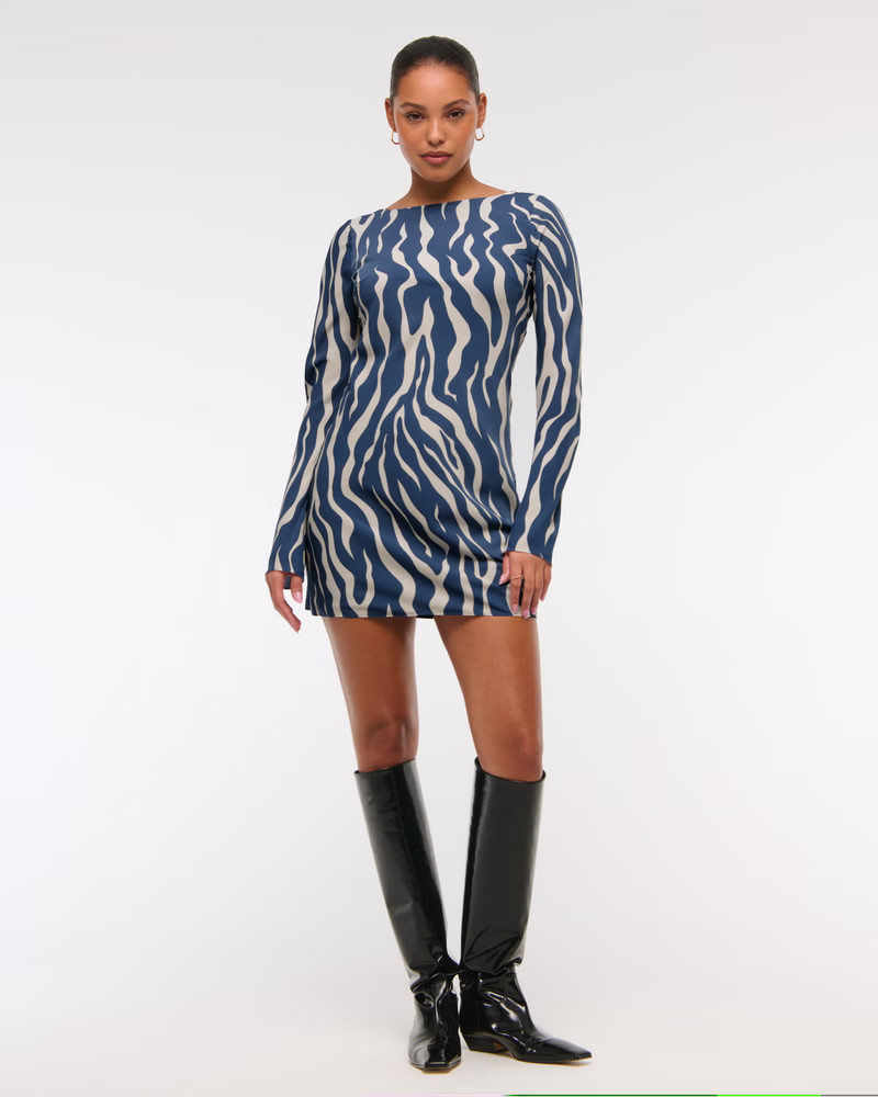 Long-Sleeve Slip Mini Dress | Abercrombie & Fitch (US)