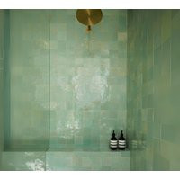 1 Square Feet Green Shower Tile Zellige Moroccan Mint Handmade 5x5 Light Mosaic Backsplash Bathroom Zellij Tiles | Etsy (US)