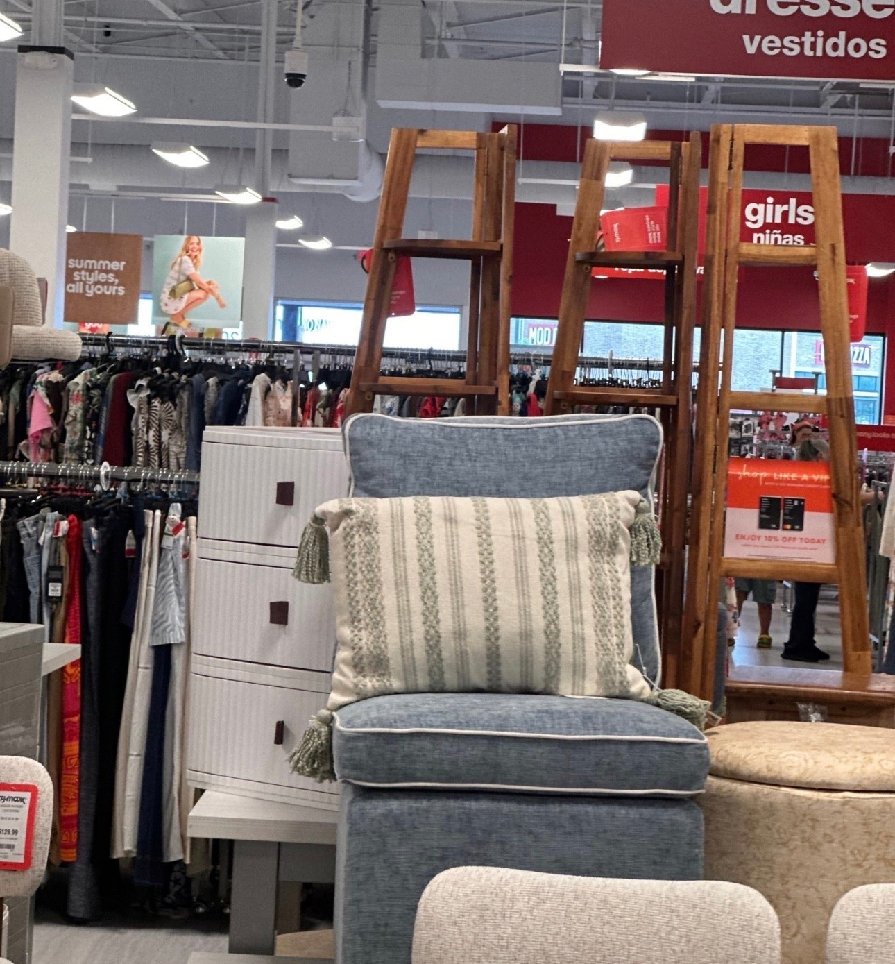 Stop everything! 🚨 The TJ Maxx furniture department is hitting different lately. Found this stunning textured blue accent chair and matching storage bench that look so high-end. Perfect for a cozy reading nook or adding a pop of classic color to your living room. 

I’ve linked the exact lookalikes and styling pieces so you can recreate this exact high-end look at home! Click the link to shop. 🛋️✨ #HomeDecor #TJMaxxHome #LivingRoomInspo #AccentChair #AffordableLuxury