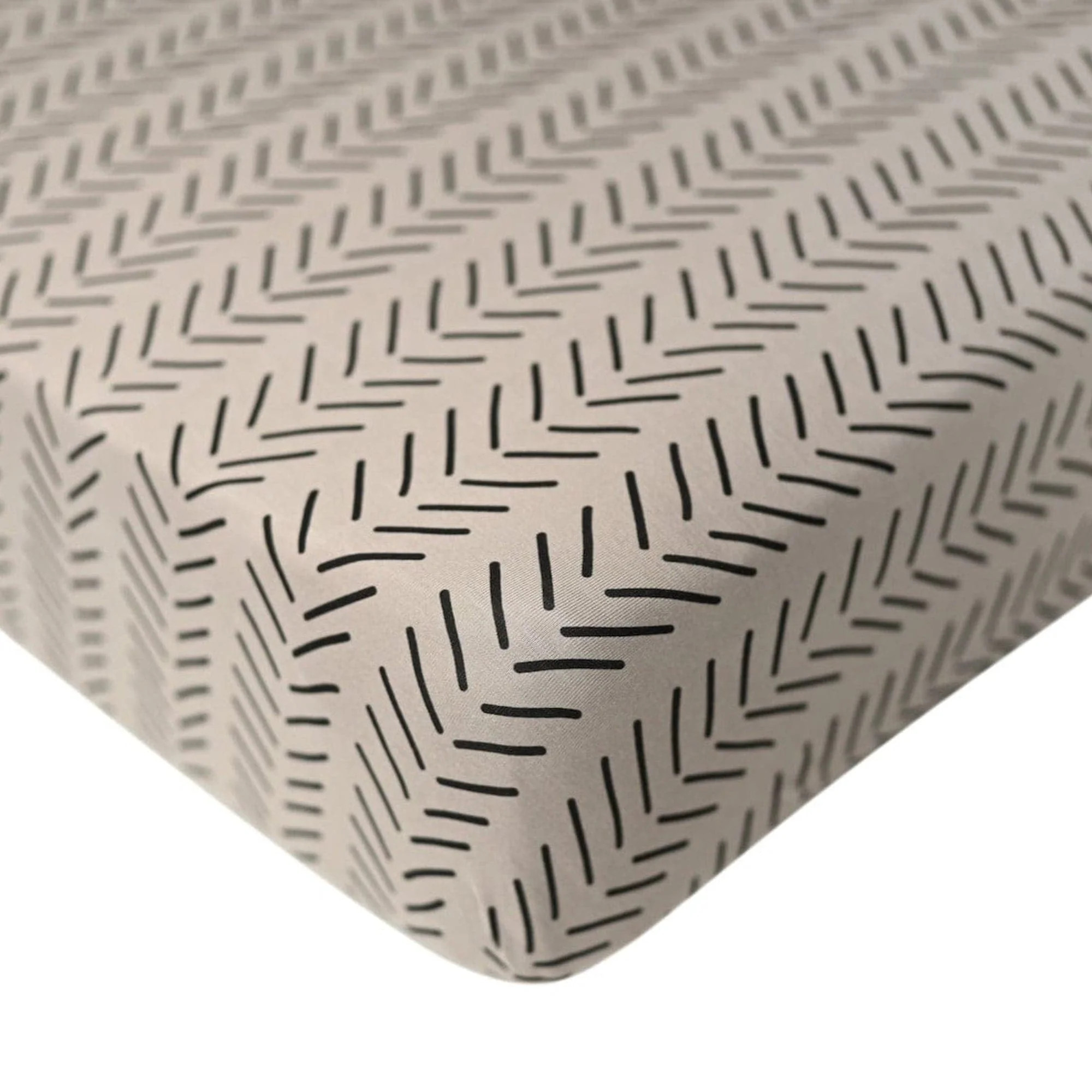 Crib Sheet in Khaki Herringbone | Kyte BABY