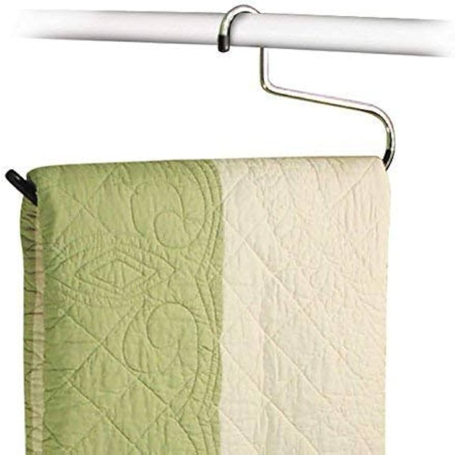 Blanket Hangers Set of 6 Heavy Duty Stainless Steel Hanger with Black Vinyl Nonslip Coating - Gre... | Amazon (US)