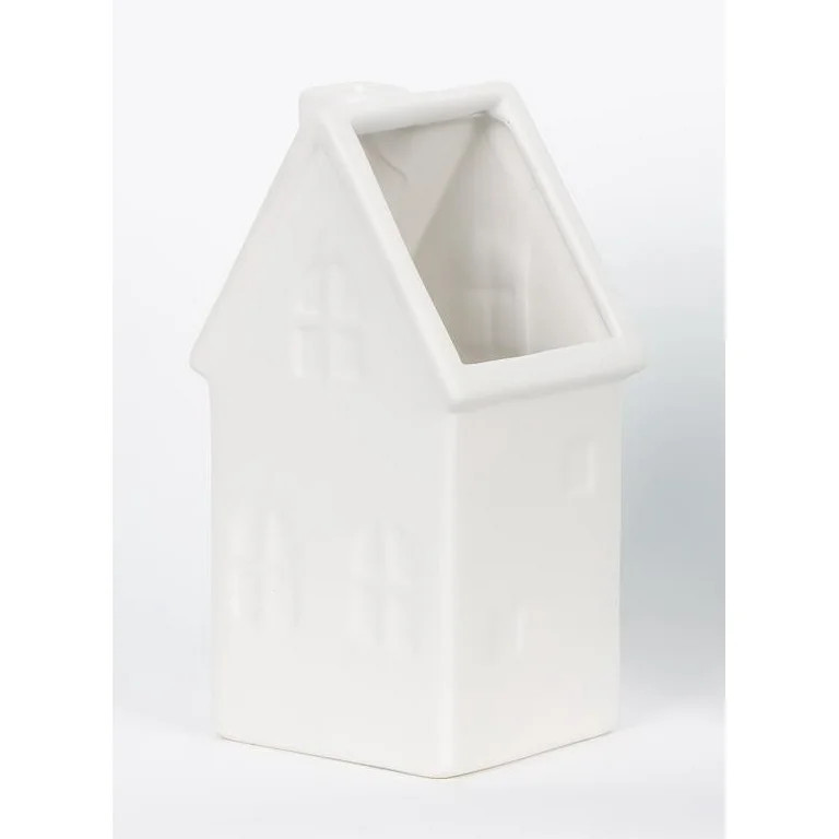 Ceramic House Tabletop Christmas Decoration, 8 in, White, by Holiday Time | Walmart (US)