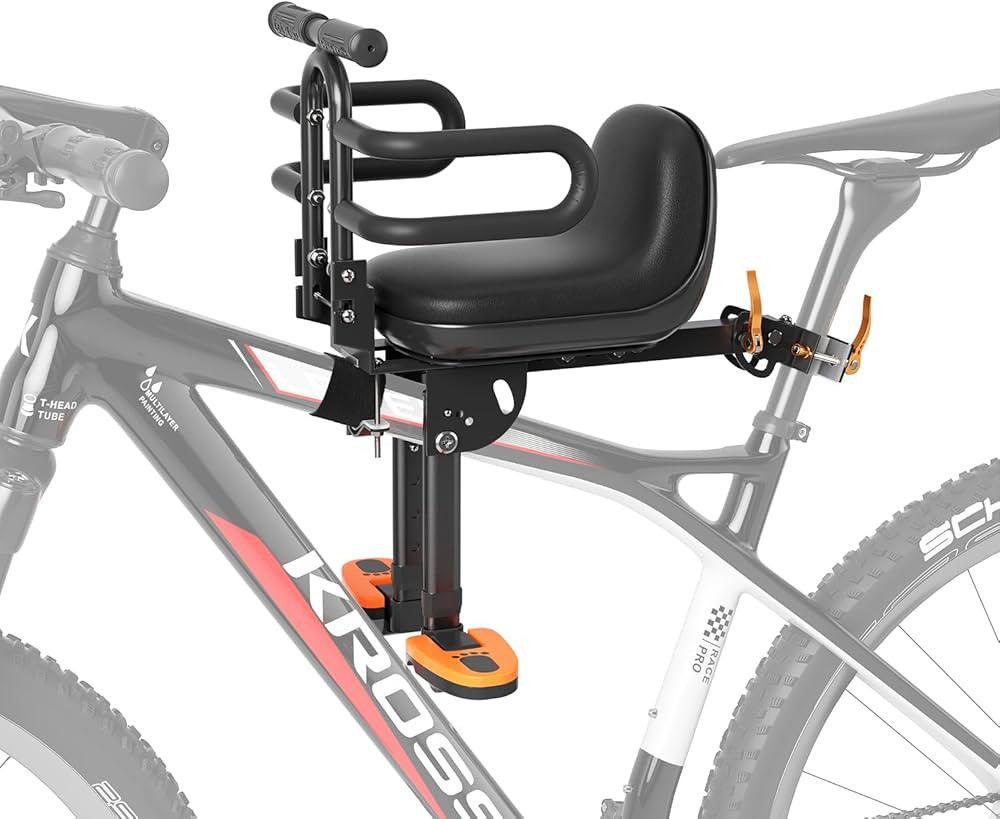 XIEEIX Child Bike Seat, Kids Bike Seat with Guardrail, High Seat Cushion Backrest Mountain Bike C... | Amazon (US)