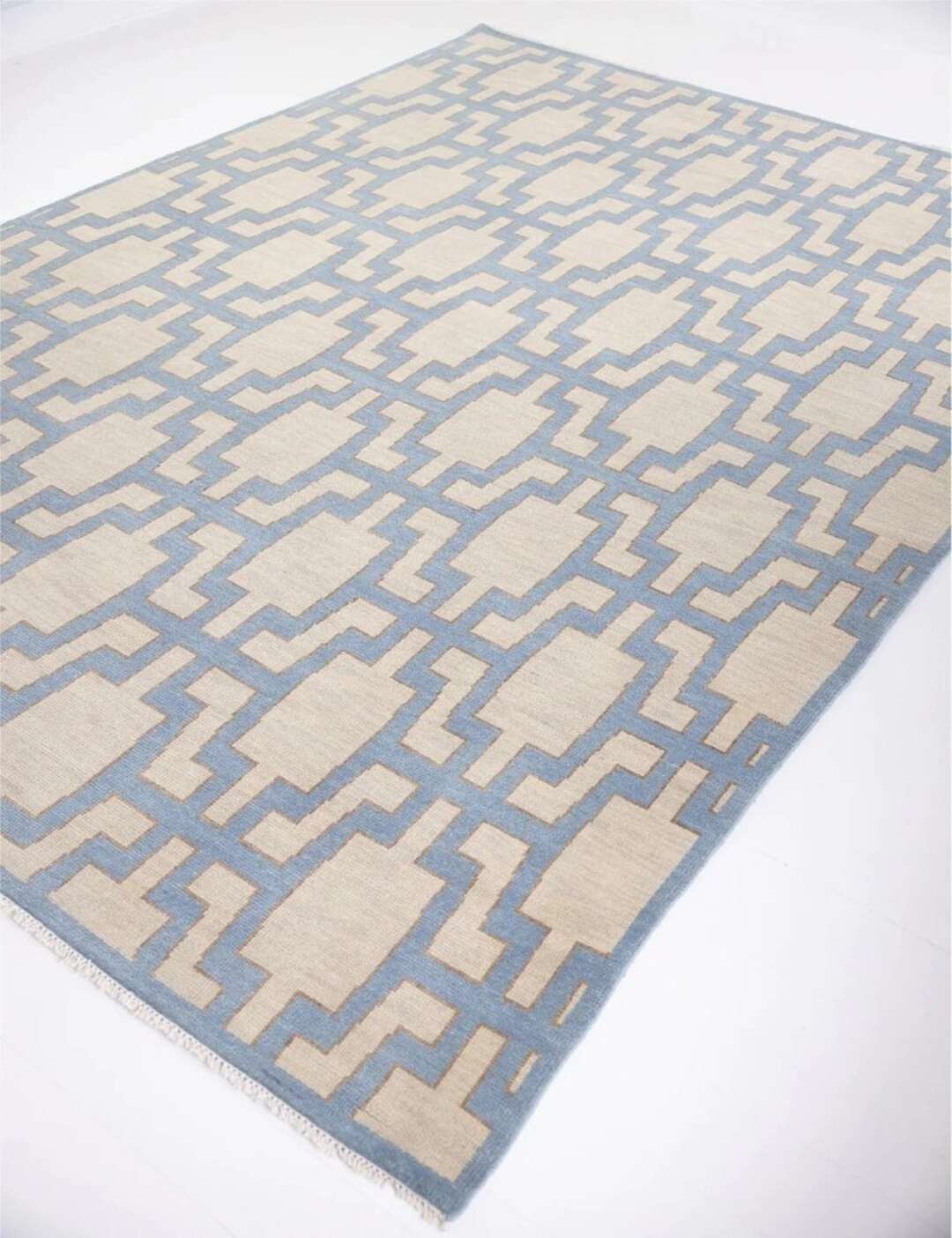 Modern Oushak Rug, 9x12 Classic Knotted Blue Color Rug, 6x9 Contemporary Area Rug, Elegance 100 %... | Etsy (US)