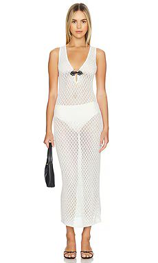 L'Academie by Marianna Ariel Midi Dress in Cream from Revolve.com | Revolve Clothing (Global)