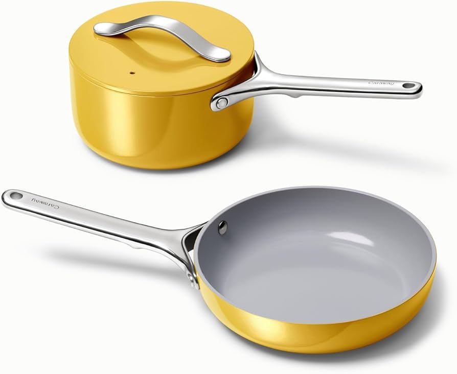Caraway Mini Duo - Non-Stick Ceramic Mini Fry Pan (1.05 qt, 8") & Mini Sauce Pan (1.75 qt) - Non ... | Amazon (US)