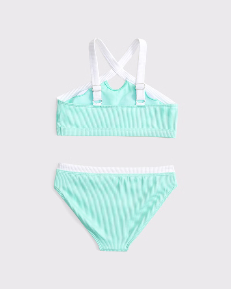 high-neck keyhole two-piece swimsuit | Abercrombie & Fitch (US)