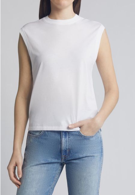 Perfect white tee / linked similar options too #thegabriellav #whitetee #muscletee

#LTKover40