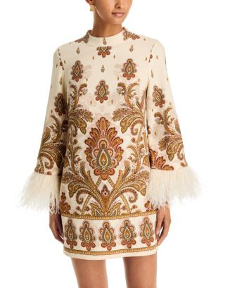 Vida Feather Trim Mini Dress | Bloomingdale's (US)