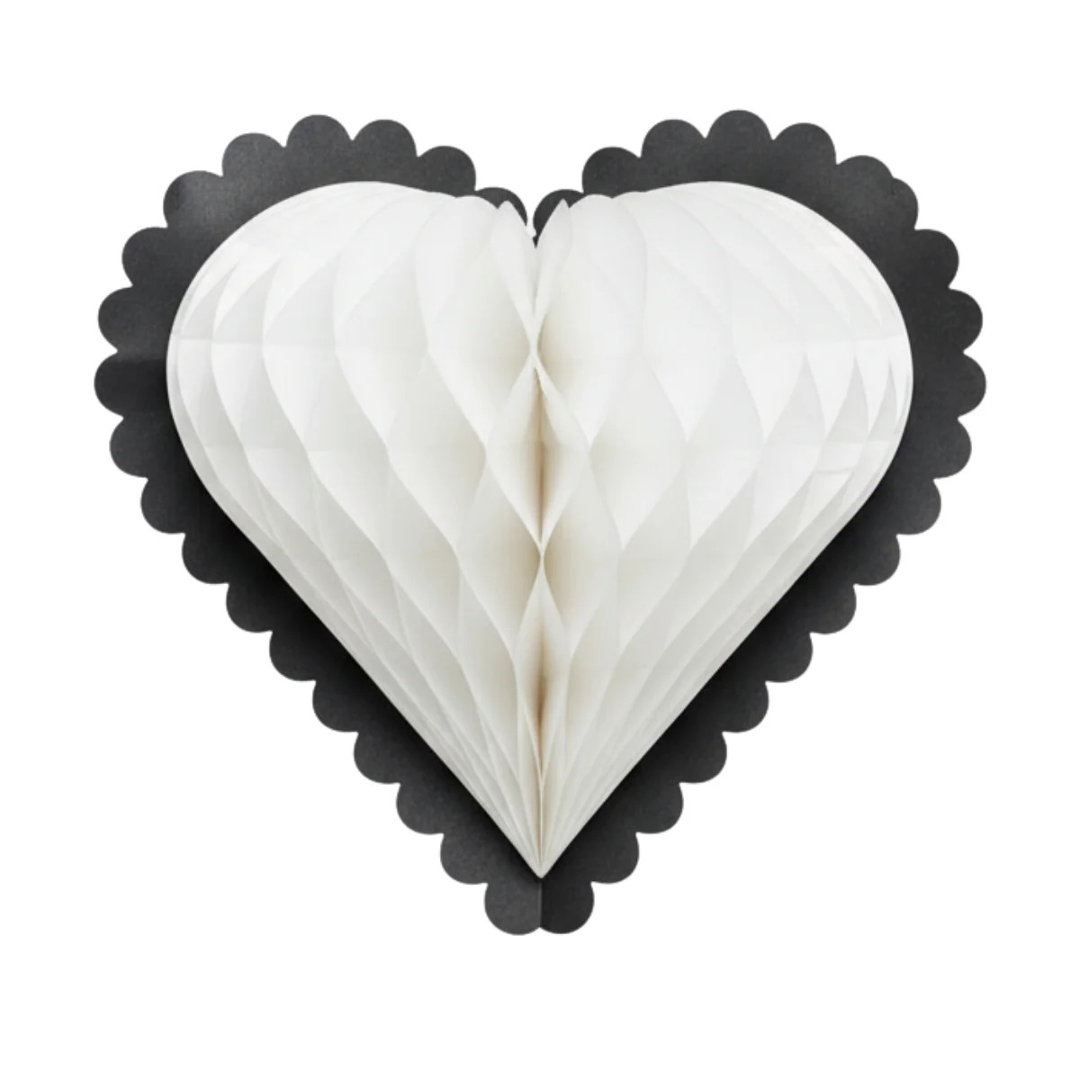 Black and White Honeycomb Hanging Hearts | My Mind's Eye